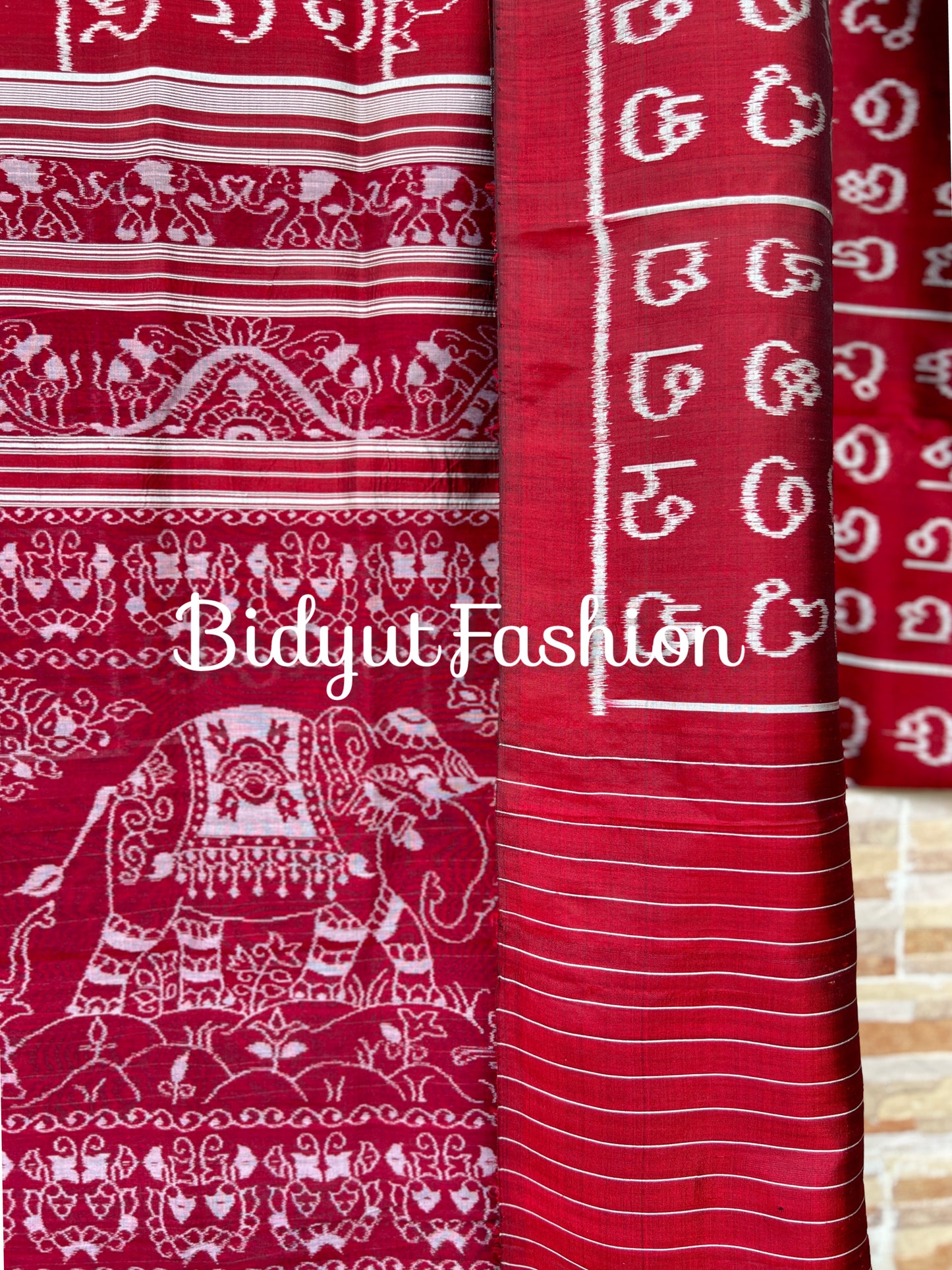 Special Odia Varnamala Nuapatna Ikat Silk Saree a Masterpiece Odia Alphabet Motif Burgundy Color