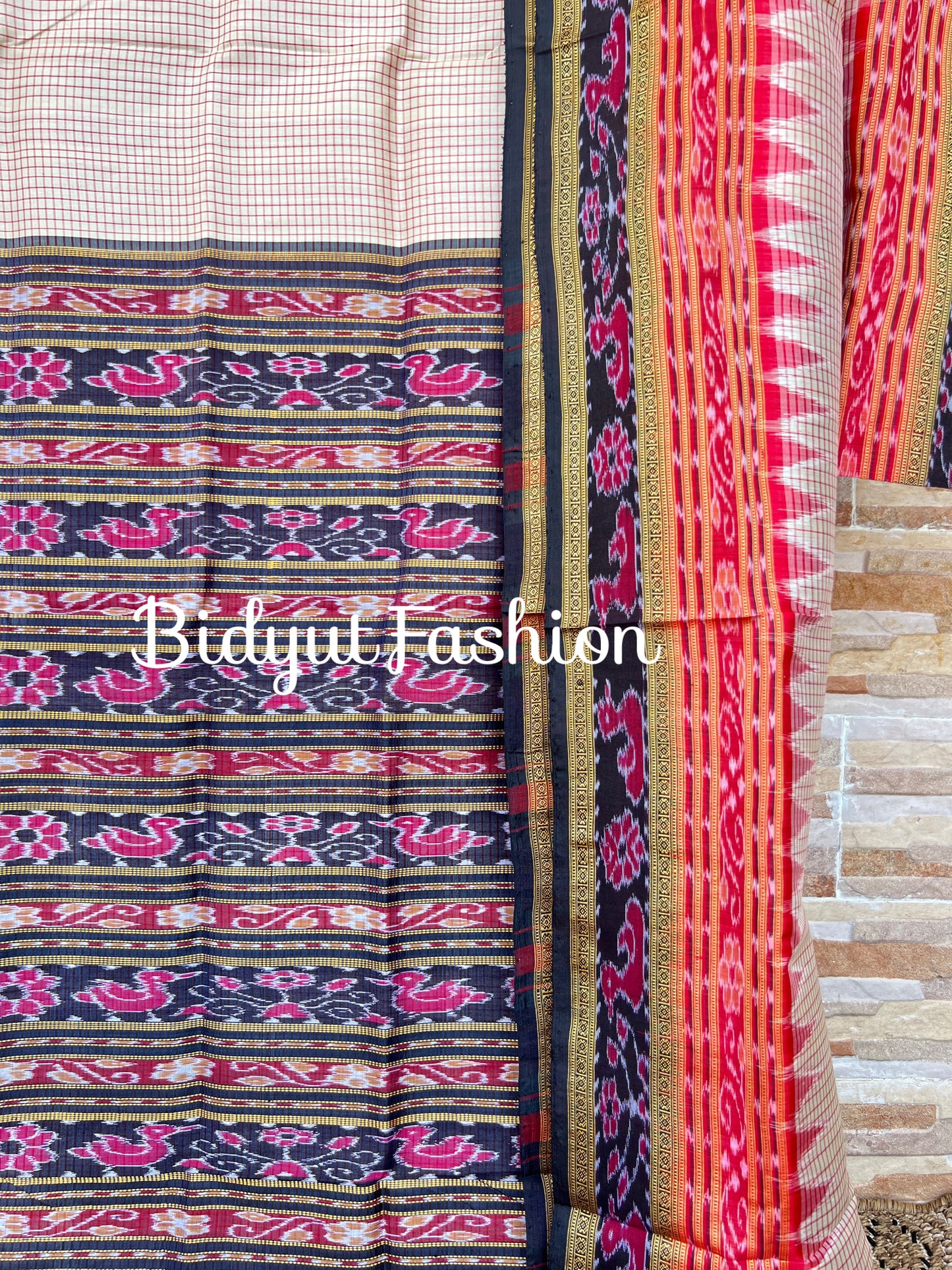 Handlooms of Odisha Sachipar Nuapatna Khandua Ikat Silk Sarees Rose gold color
