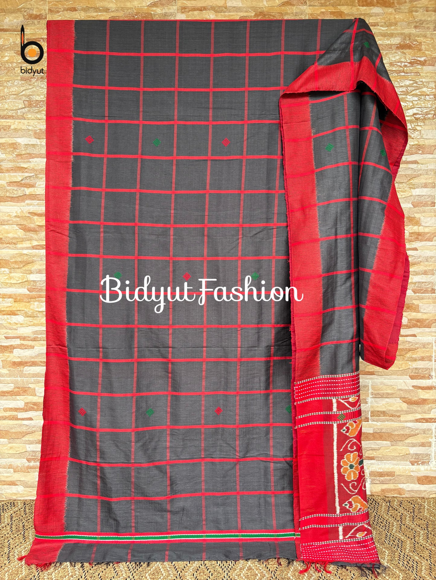 Handlooms of Odisha Santhal Tribal Tussar Silk Sarees Black Color