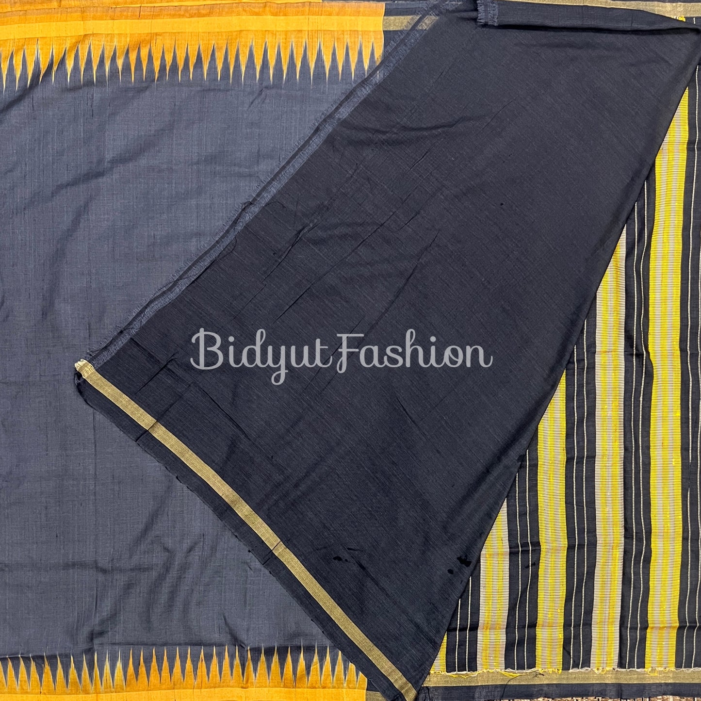 Handlooms of Odisha Gopalpur Tussar Silk Saree Black Color