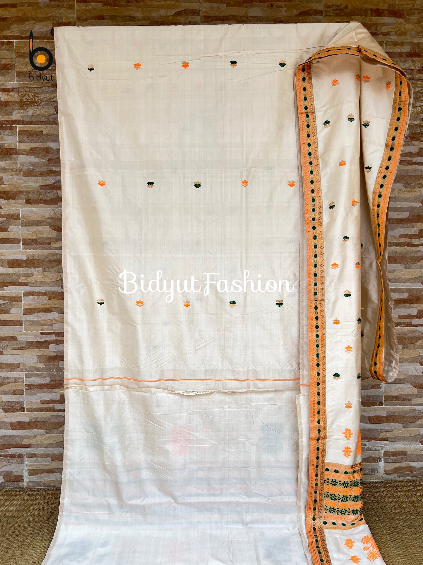 Handlooms of Assam Paat Silk Saree - Natural Muga color