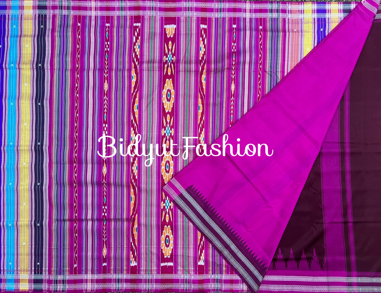 Maroon color Berhampuri Double Palla Silk Saree |Odisha handloom Silk