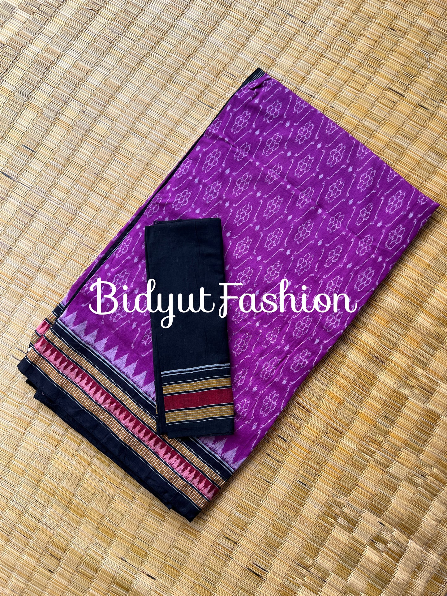 Handlooms of Odisha Sambalpuri Ikat cotton saree Pink color