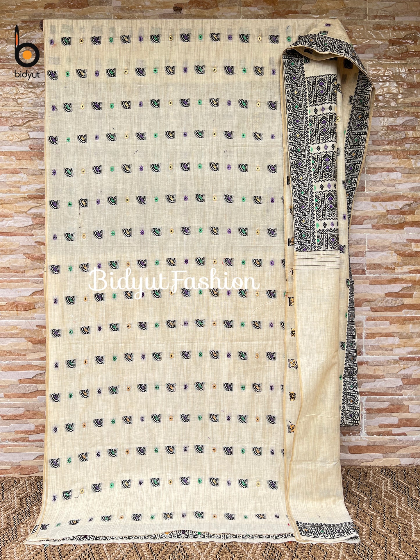 Handlooms of Assam Cotton Saree Beige color