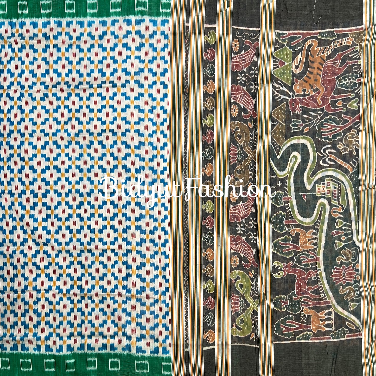 Odisha handloom Nuapatna | Khandua Ikat Silk Saree - Bidyut Fashion