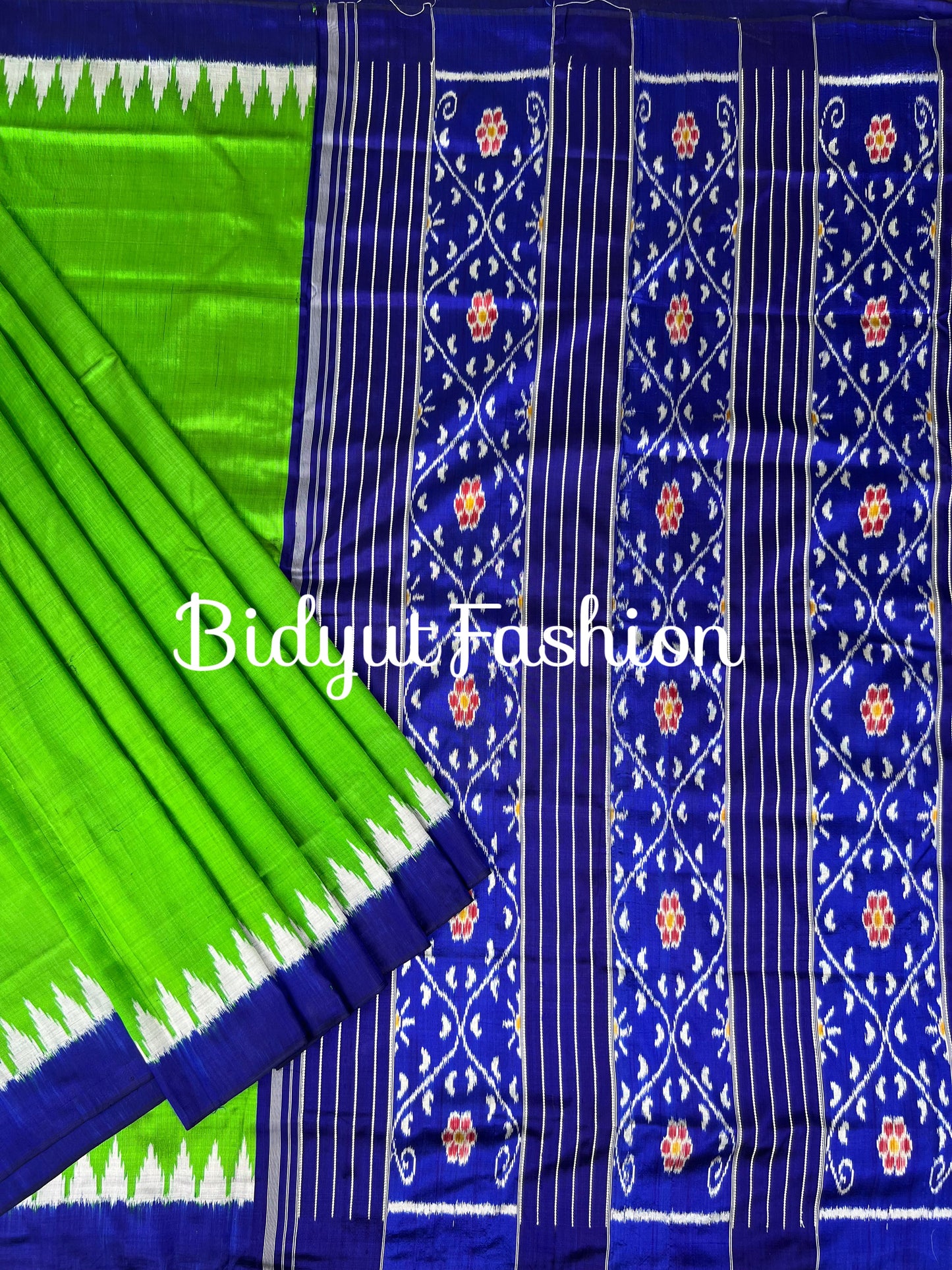 Handlooms of Odisha Nuapatna Ikat Silk Saree Green Color