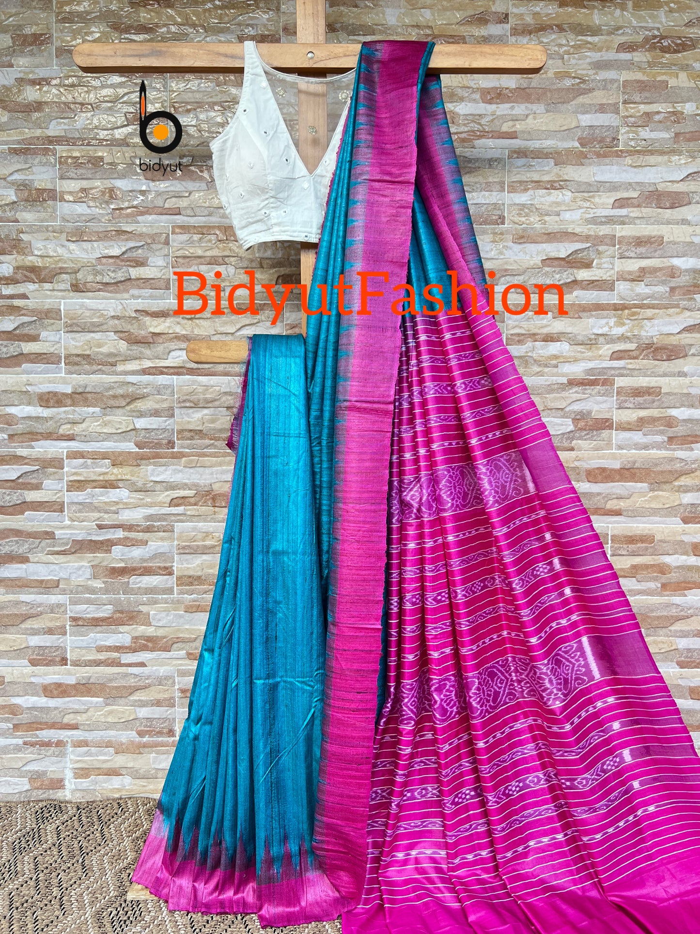 Gopalpur Ghicha Tussar Silk Saree - Odisha Ikat handloom Blue color
