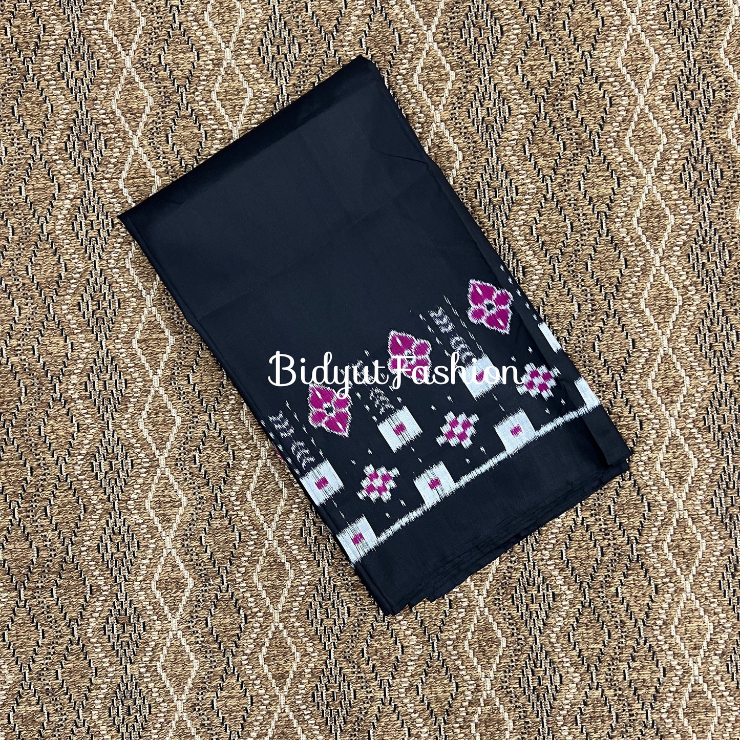 Handlooms of Odisha Nuapatna Ikat Silk Saree Black Color