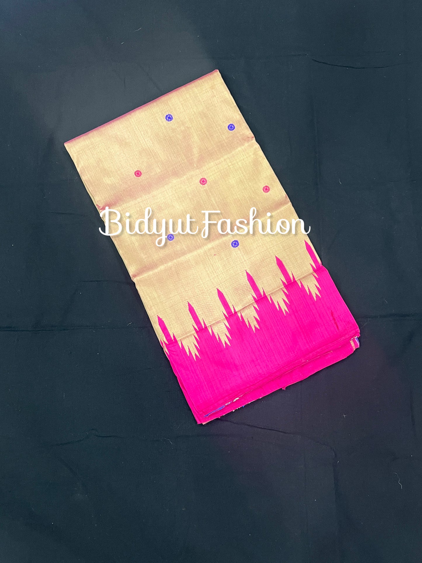 Handlooms of Odisha Berhampuri Double Palla Silk Saree Beige color