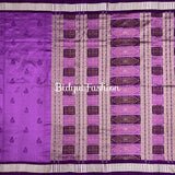 Purple color monochrome bomkai silk saree image 3