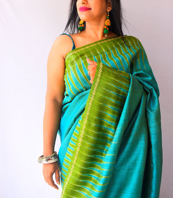 Odisha Handloom Ikat weaving on Tussar Silk Saree