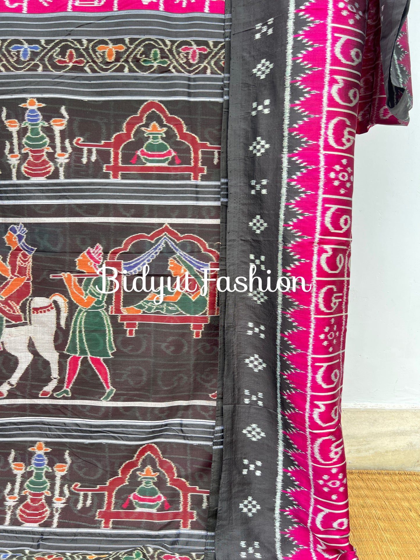 Odia Varnamala Nuapatna Ikat Silk Saree | Odia Alphabet Motif