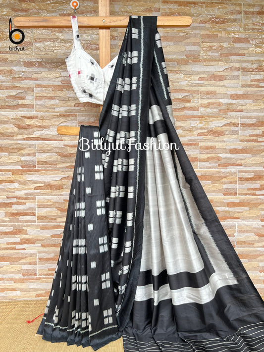 Odisha handloom Nuapatna Ikat Silk Saree black color