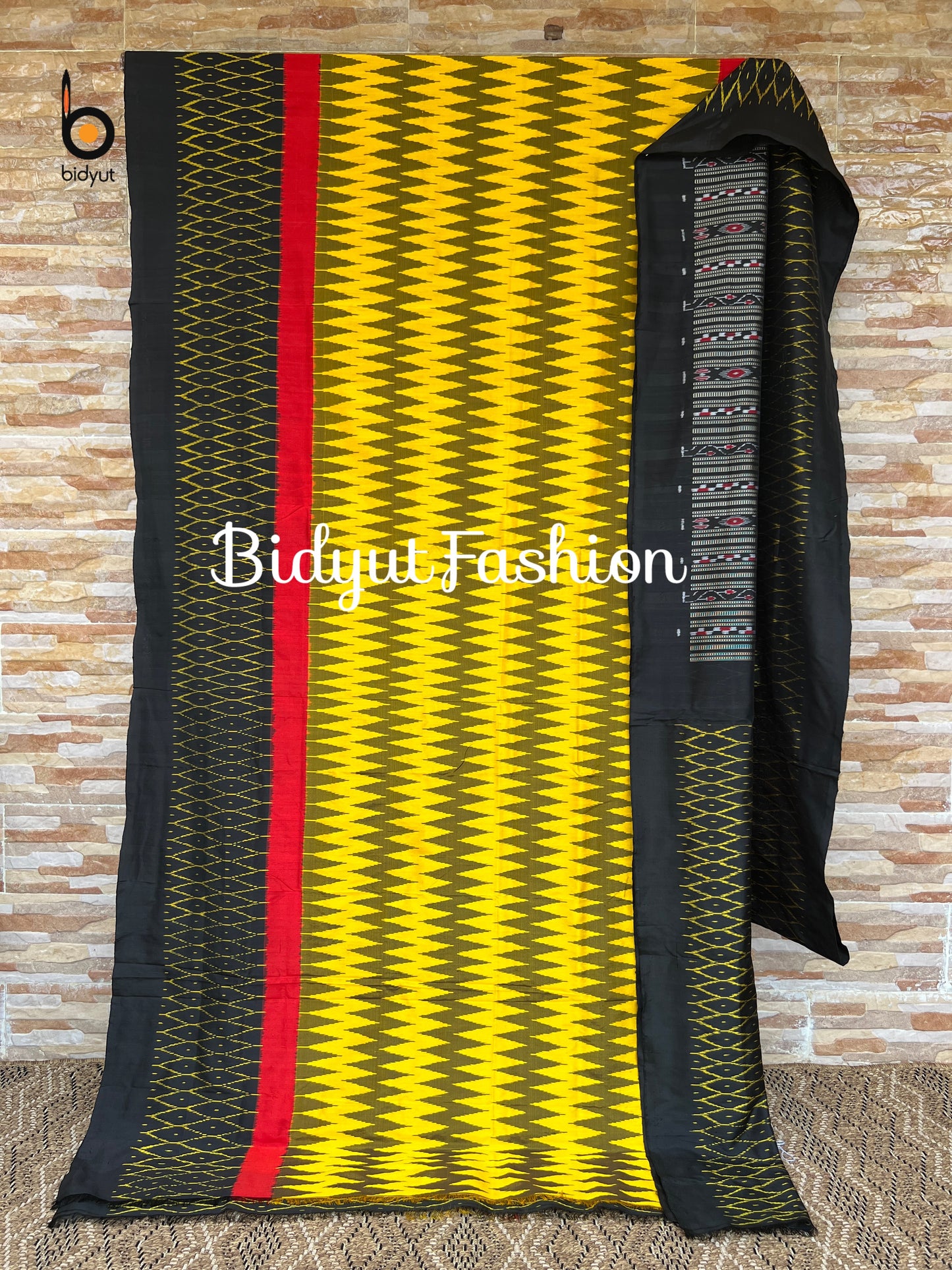 Handlooms of Odisha Sambalpuri Ikat Silk Saree Yellow color