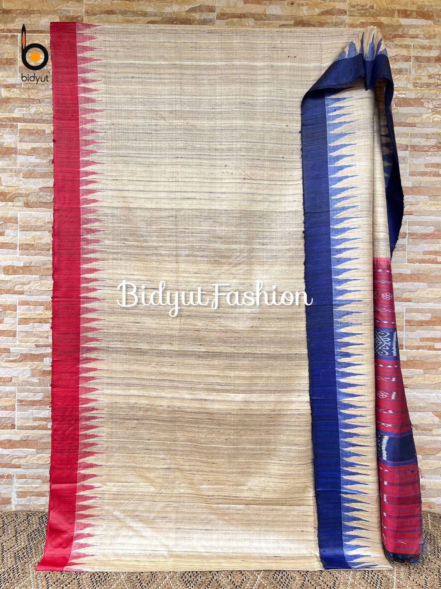 Gopalpur Ghicha Tussar Silk Saree - Odisha Ikat Handloom Beige color