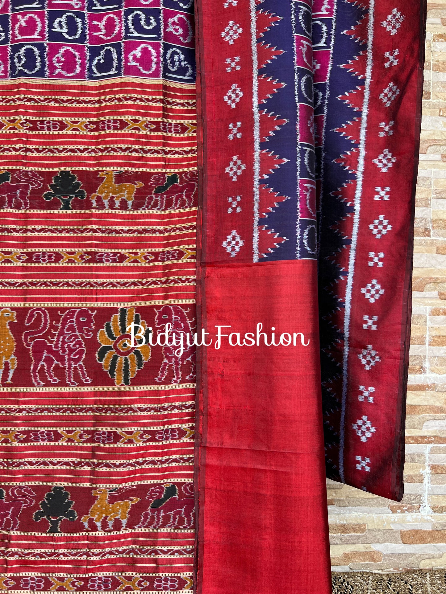 Handlooms of Odisha Odia Varnamala Nuapatna Ikat Silk Saree multicolor
