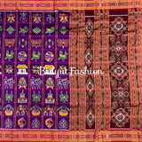 Magenta color Nabakothi | Nuapatna Ikat Khandua Sarees | Odisha Handloom Collection at Bidyut Fashion House