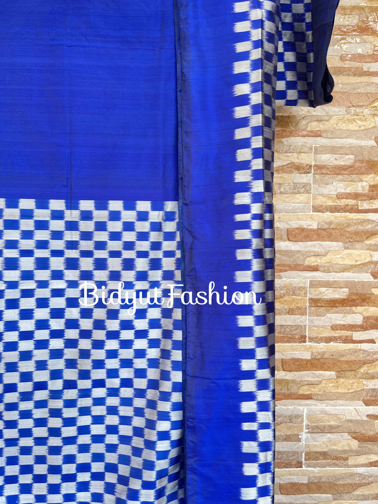 Handlooms of Odisha Nuapatna Ikat Silk Saree Blue color