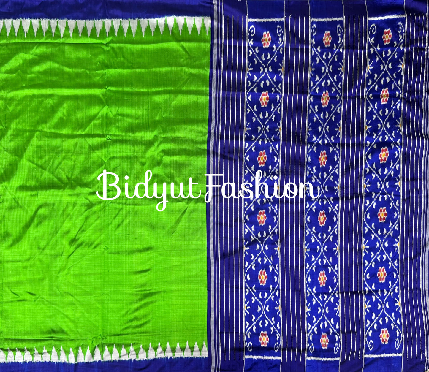 Handlooms of Odisha Nuapatna Ikat Silk Saree Green Color