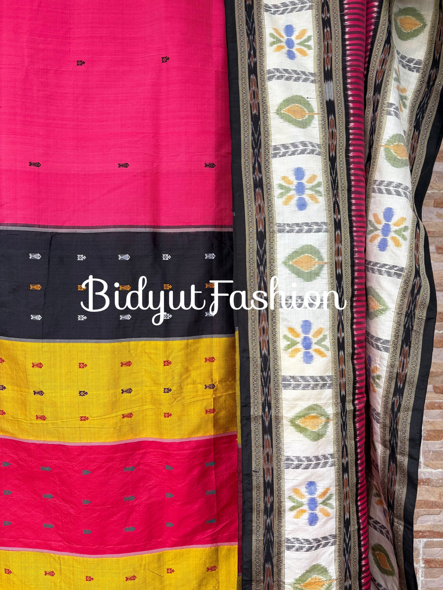 Handlooms of Odisha Nuapatna Ikat Silk Saree Pink color