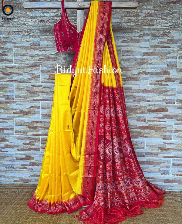 Odisha handloom Nuapatna | Khandua | Sambalpuri Ikat  Silk Saree - Bidyut Fashion