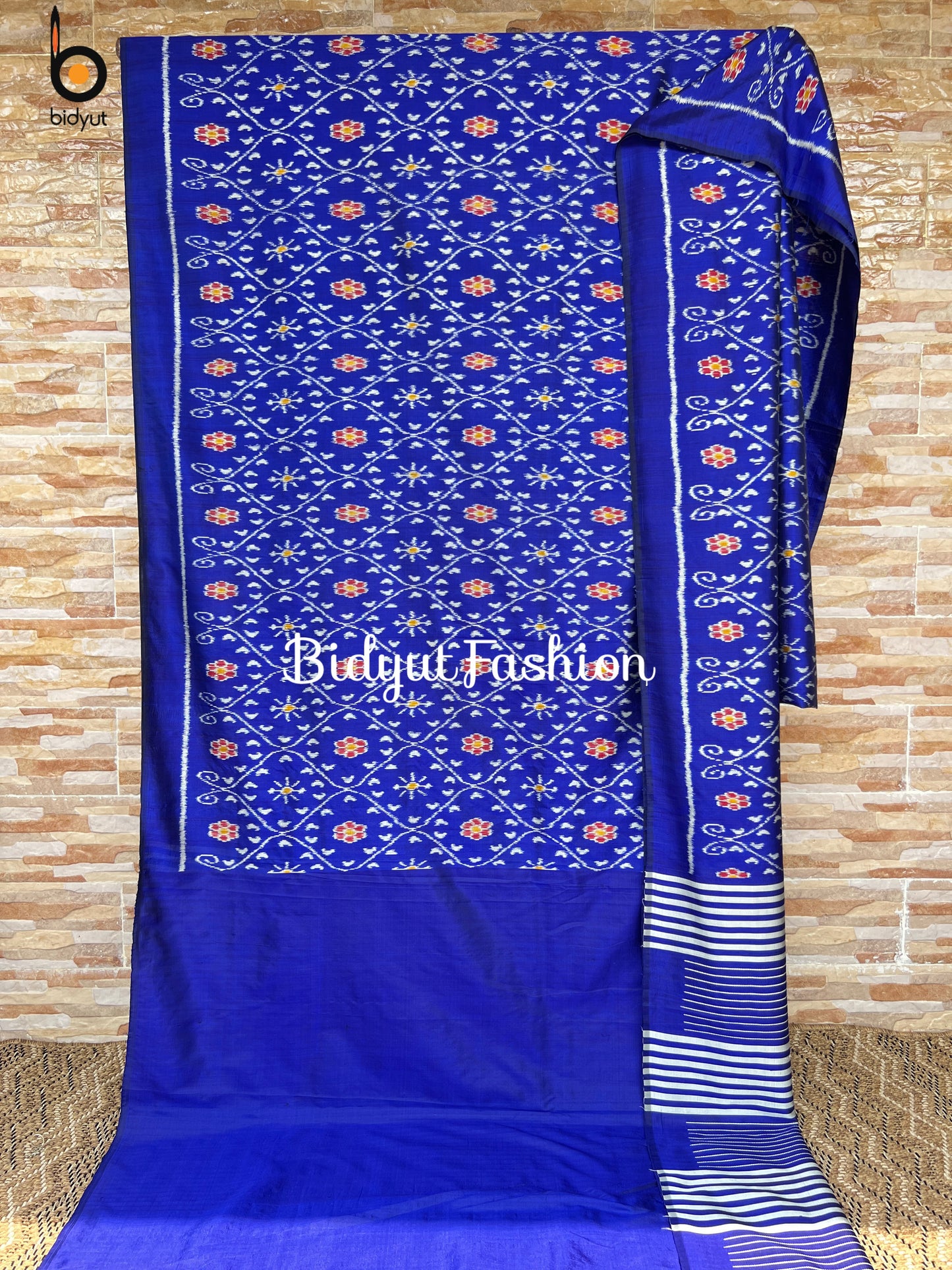 Handlooms of Odisha Nuapatna Ikat Silk Saree blue color