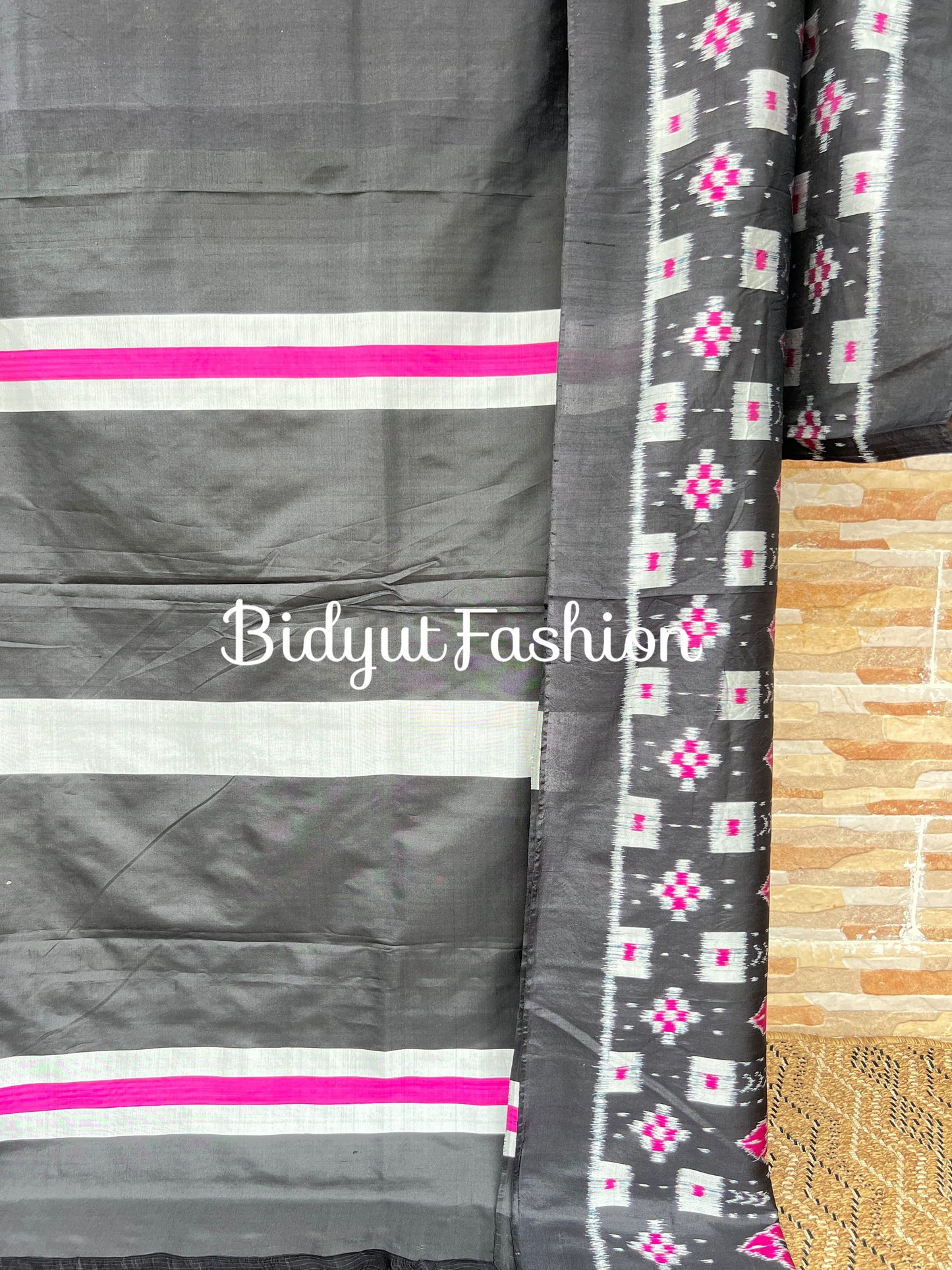Handlooms of Odisha Nuapatna Ikat Silk Saree  exclusive Ikat design Black Color
