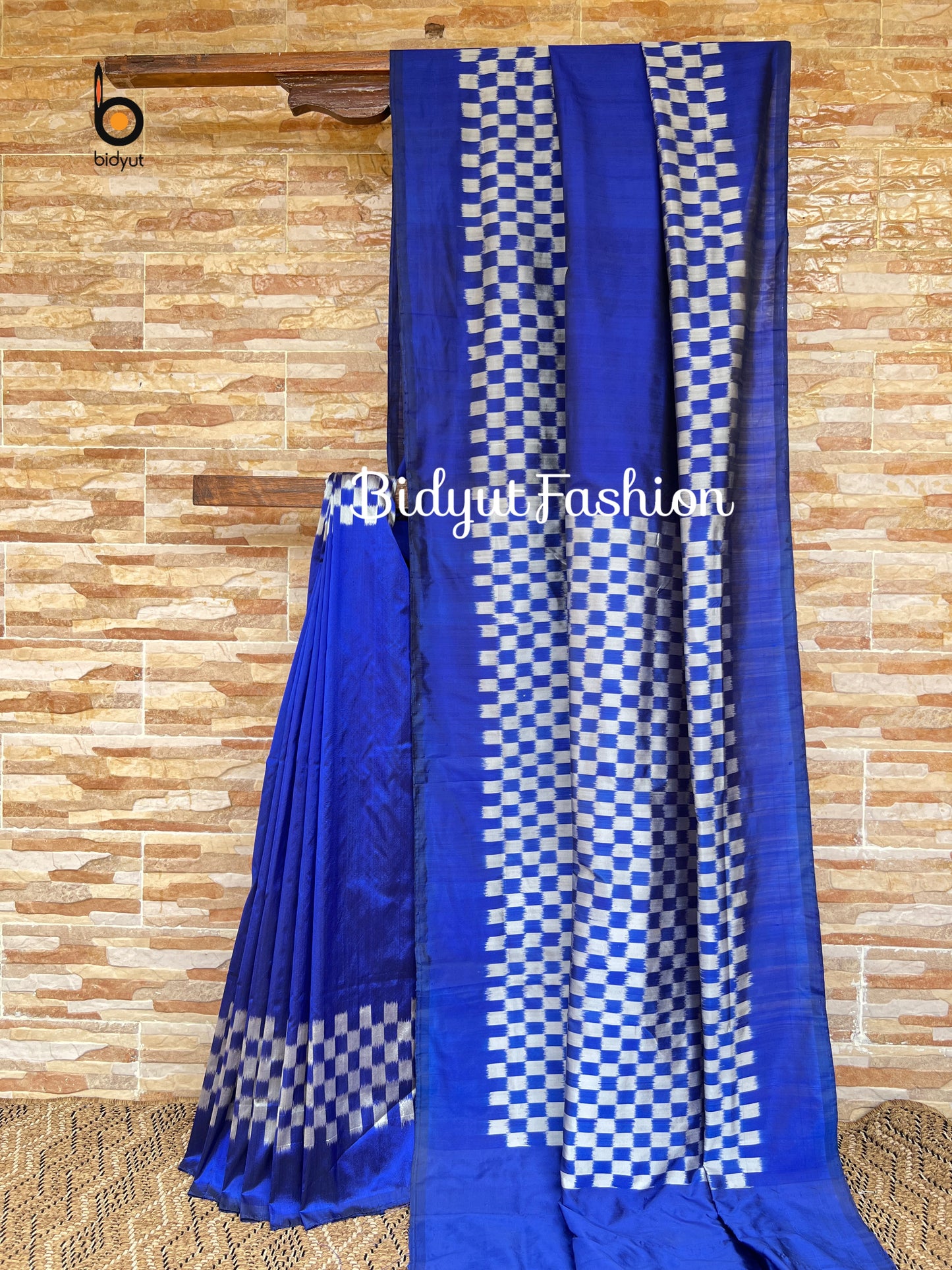 Handlooms of Odisha Nuapatna Ikat Silk Saree Blue color