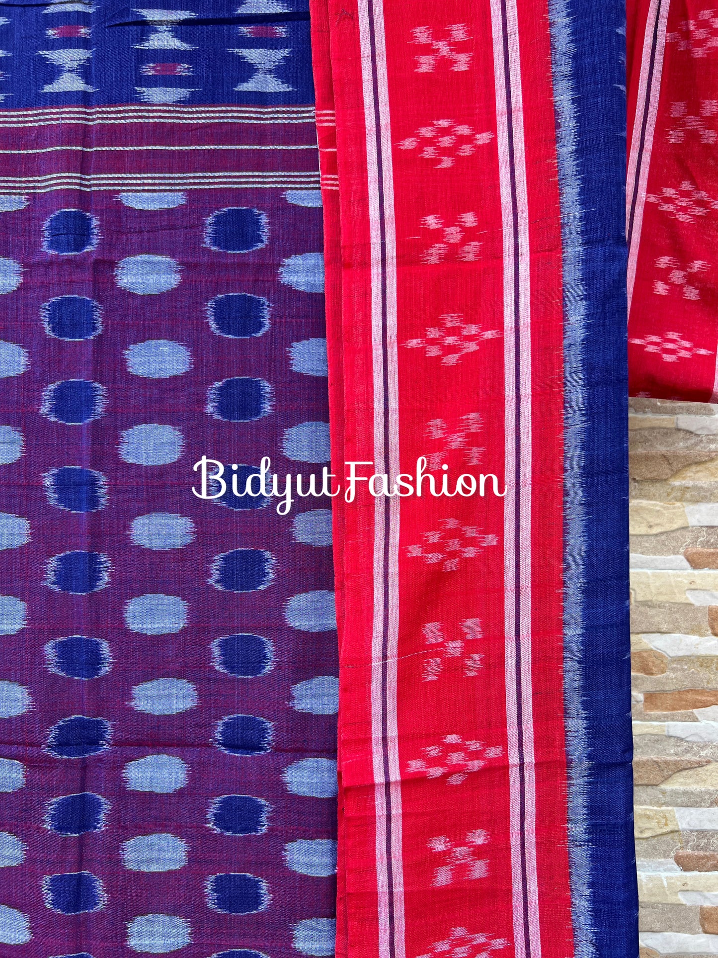Odisha handloom Nuapatna Maniabandha Ikat Cotton Saree Blue color
