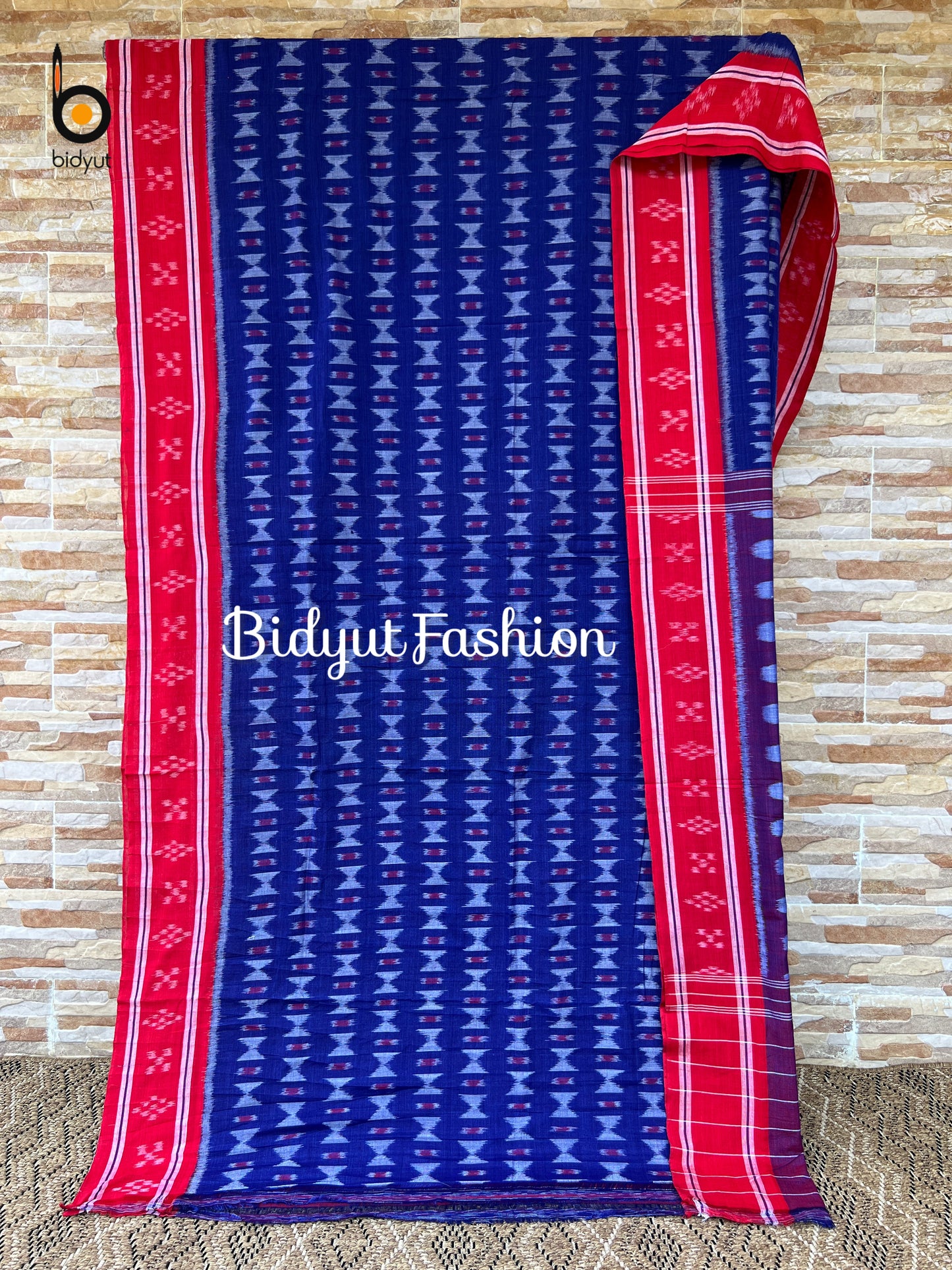 Odisha handloom Nuapatna Maniabandha Ikat Cotton Saree Blue color