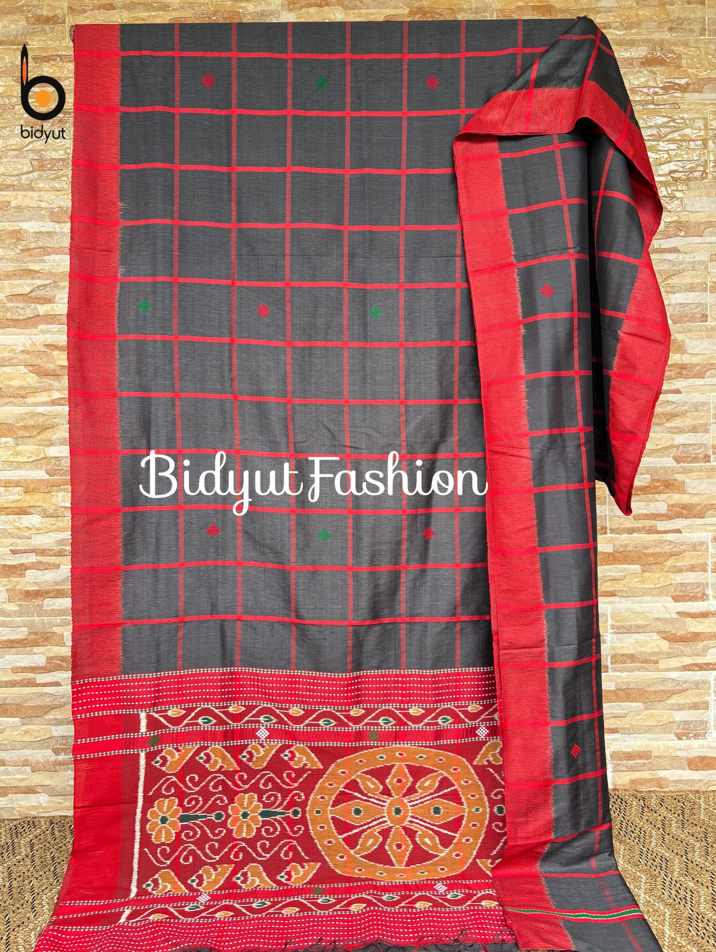 Handlooms of Odisha Santhal Tribal Tussar Silk Sarees Black Color