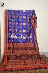Odisha handloom Blue color Nabakothi Khandua Ikat Silk Saree