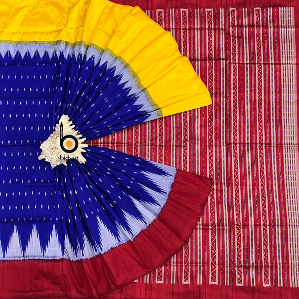 Exquisite blue Color Odisha Handloom Sambalpuri Ikat Silk Saree | Authentic Craftsmanship and Elegance | Bidyut Fashion House