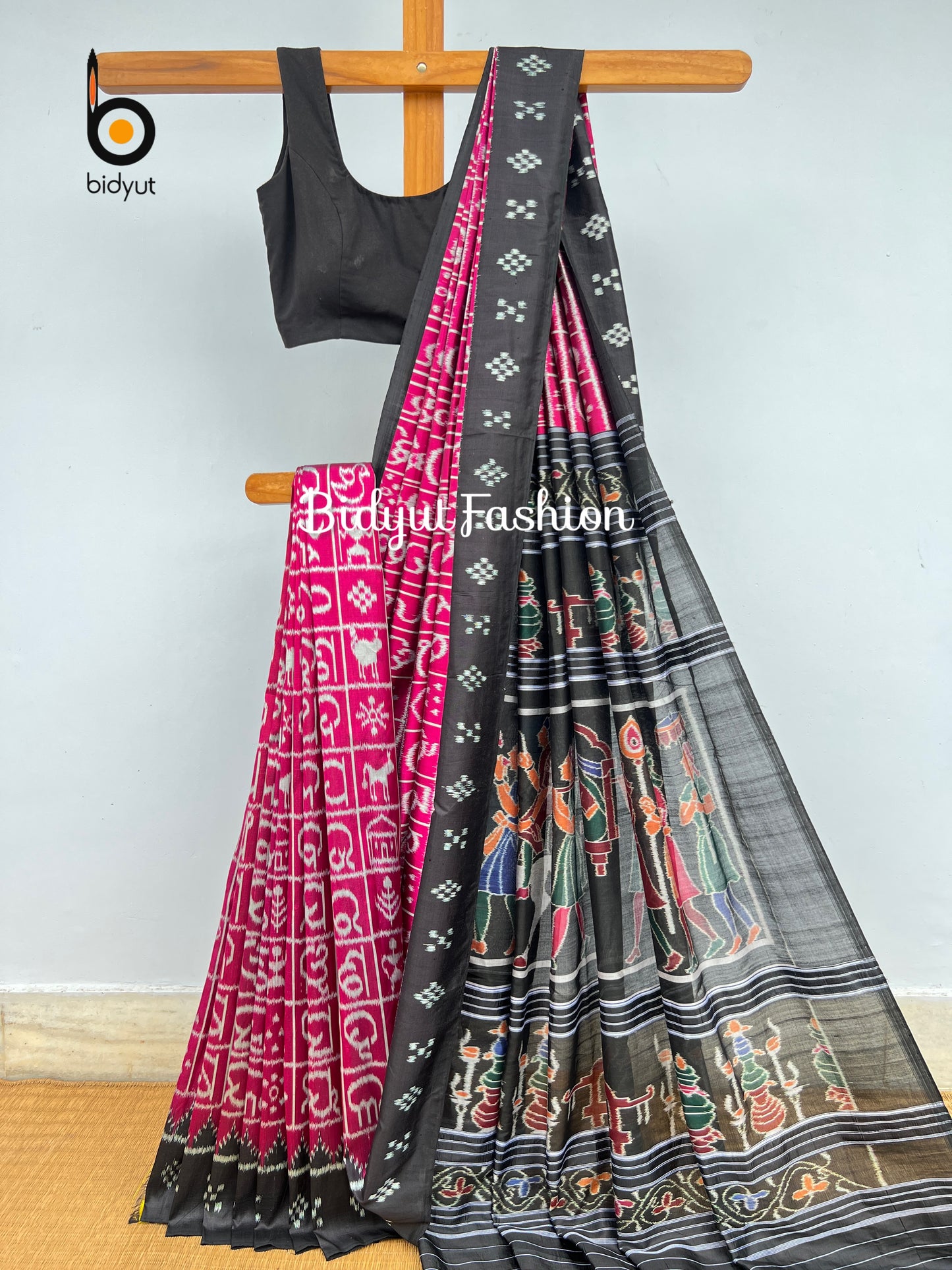 Odia Varnamala Nuapatna Ikat Silk Saree | Odia Alphabet Motif