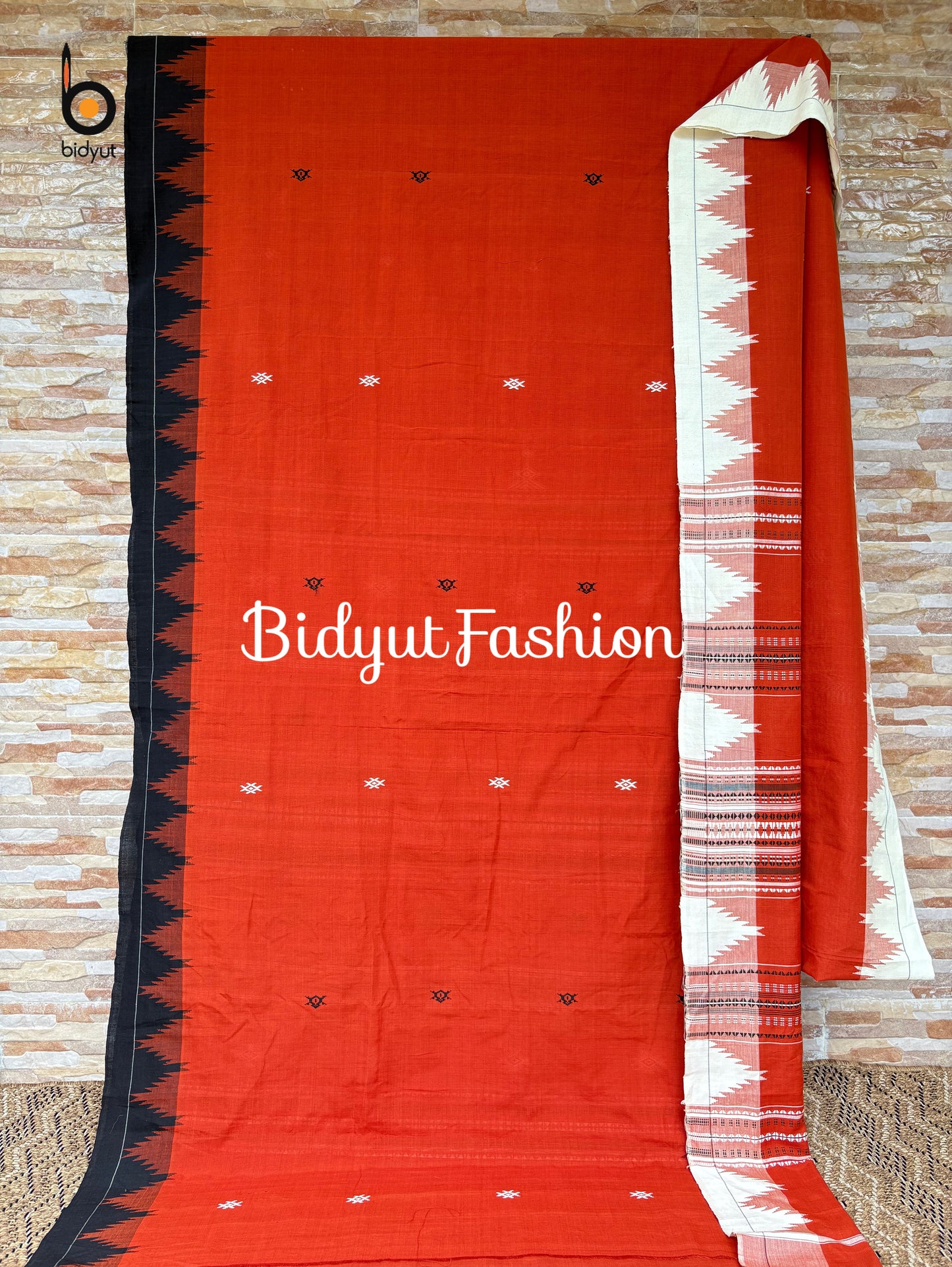 Handlooms of Odisha Kotpad Tribal Cotton Saree in Orange Color