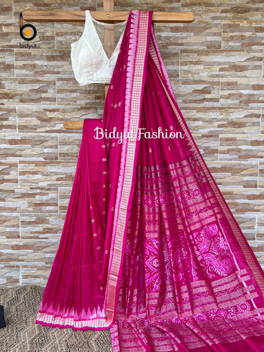 Handlooms of Odisha Bomkai Silk Saree Pink color