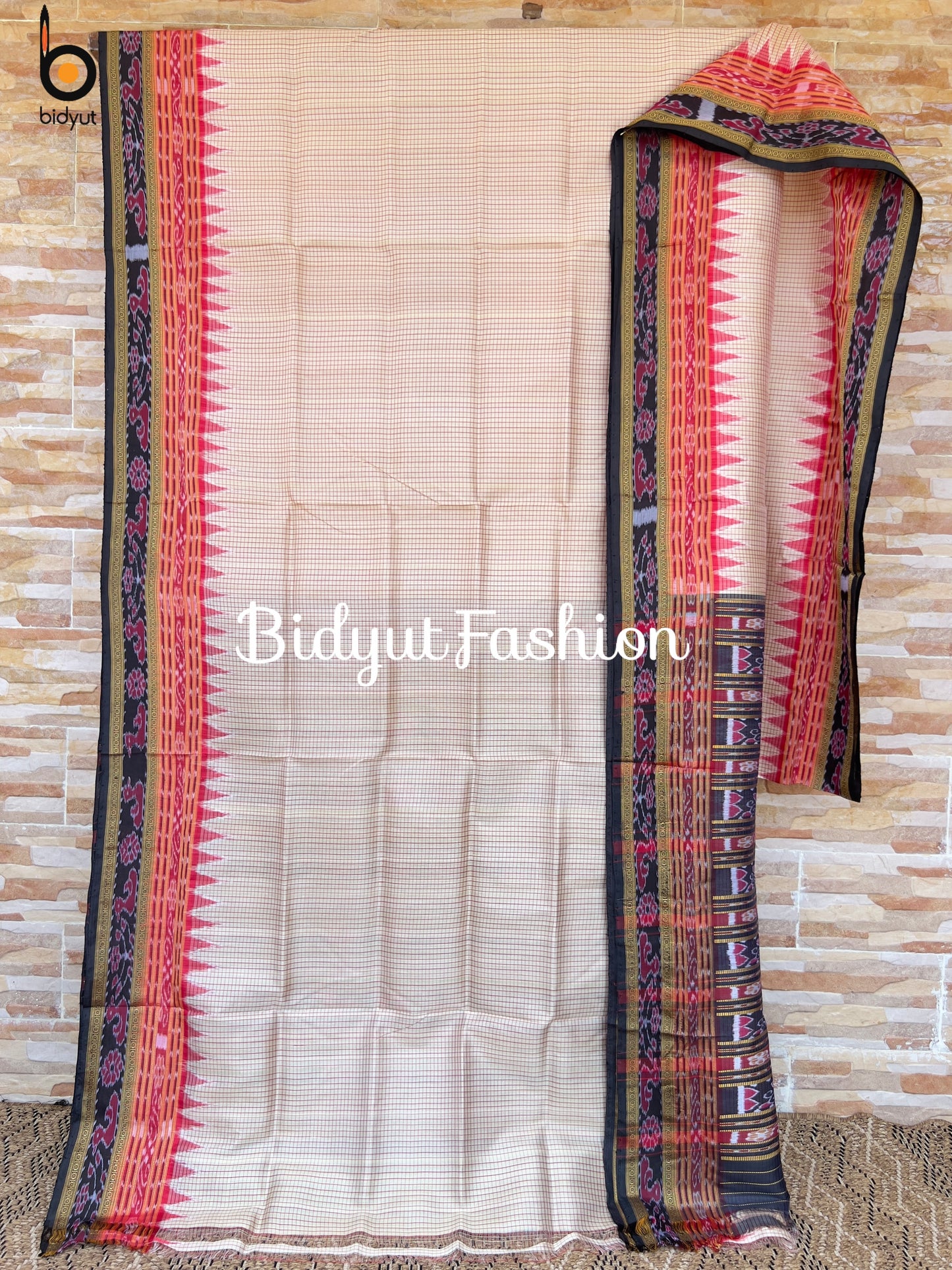 Handlooms of Odisha Sachipar Nuapatna Khandua Ikat Silk Sarees Rose gold color
