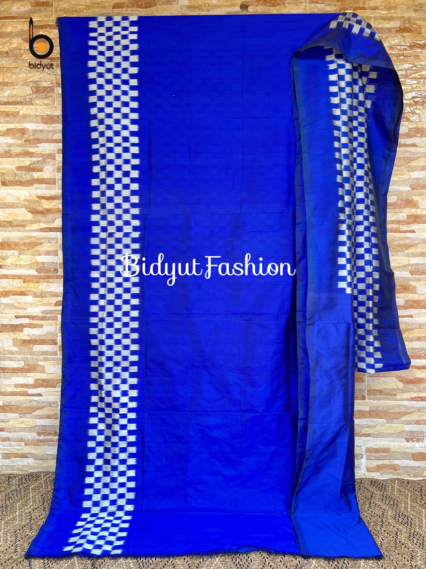Handlooms of Odisha Nuapatna Ikat Silk Saree Blue color