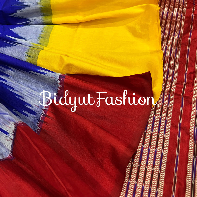 Exquisite blue Color Odisha Handloom Sambalpuri Ikat Silk Saree | Authentic Craftsmanship and Elegance | Bidyut Fashion House - Bidyut Fashion