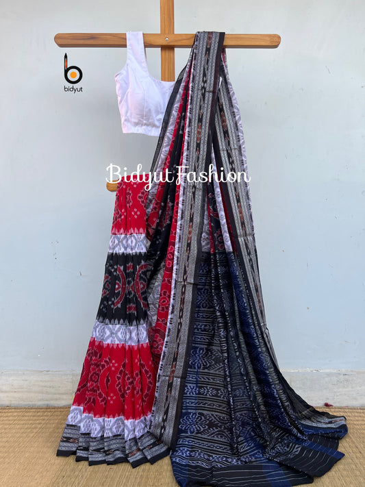 Handlooms of Odisha Maniabandha Ikat Cotton Saree Multi Color