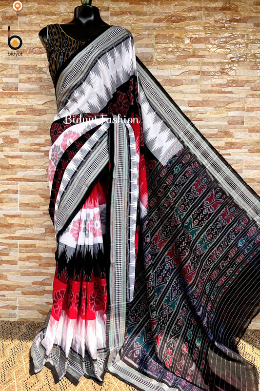 Handlooms of Odisha Maniabandha Ikat Cotton Saree Multi Color