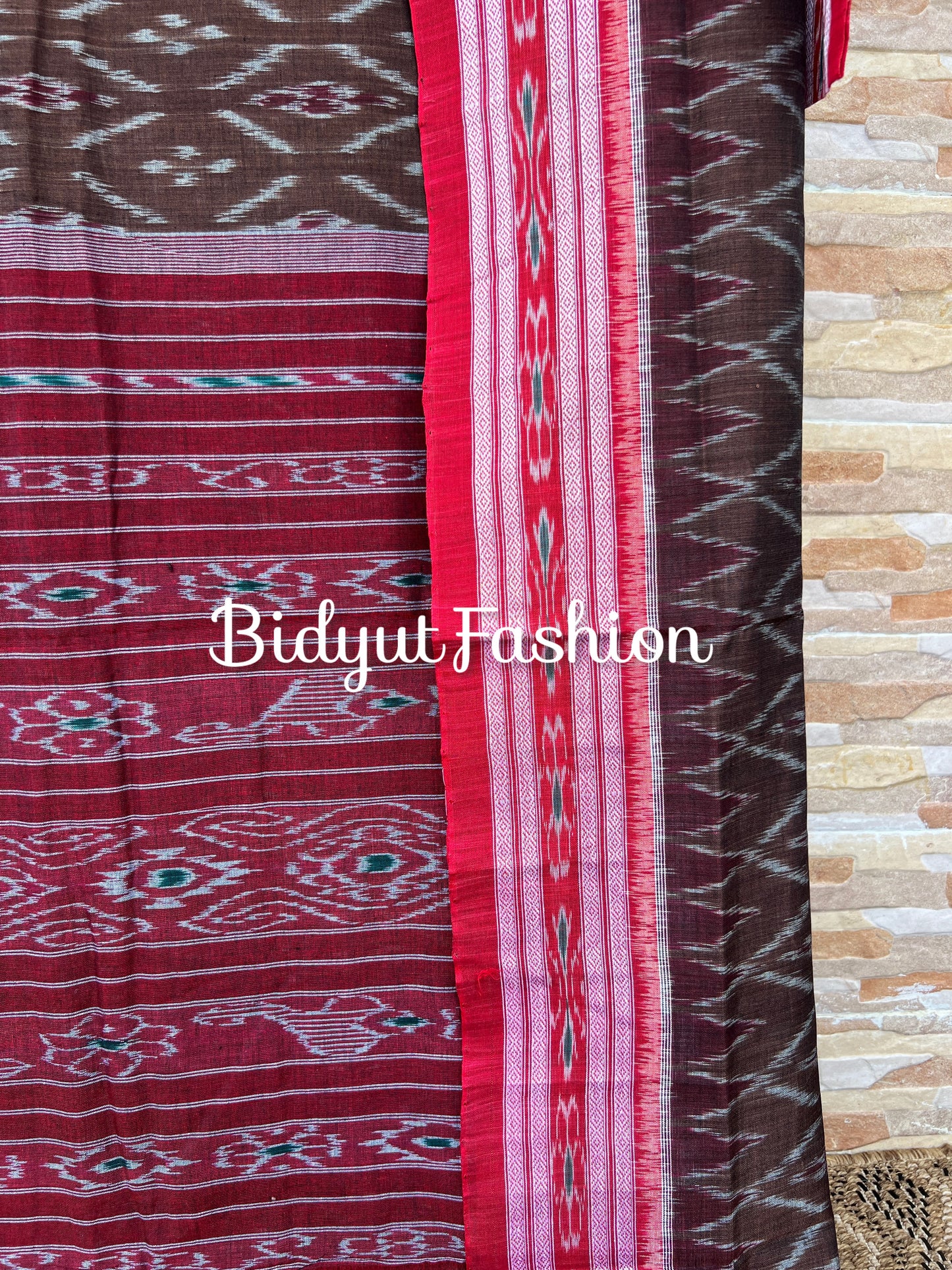 Handlooms of Odisha Maniabandha Nuapatna Ikat Cotton Saree Grey Color