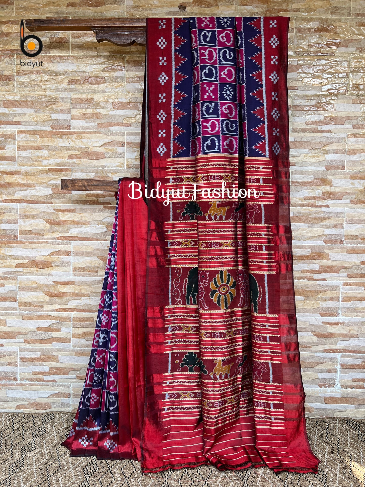 Handlooms of Odisha Odia Varnamala Nuapatna Ikat Silk Saree multicolor