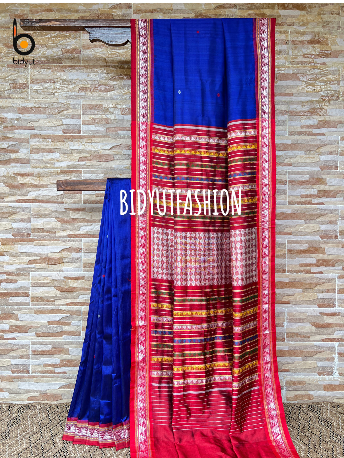 Odisha handloom| Dongria design| Nuapatna Extra weft Silk Saree Blue color