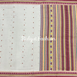 Odisha Handloom Dongria white color Cotton Saree