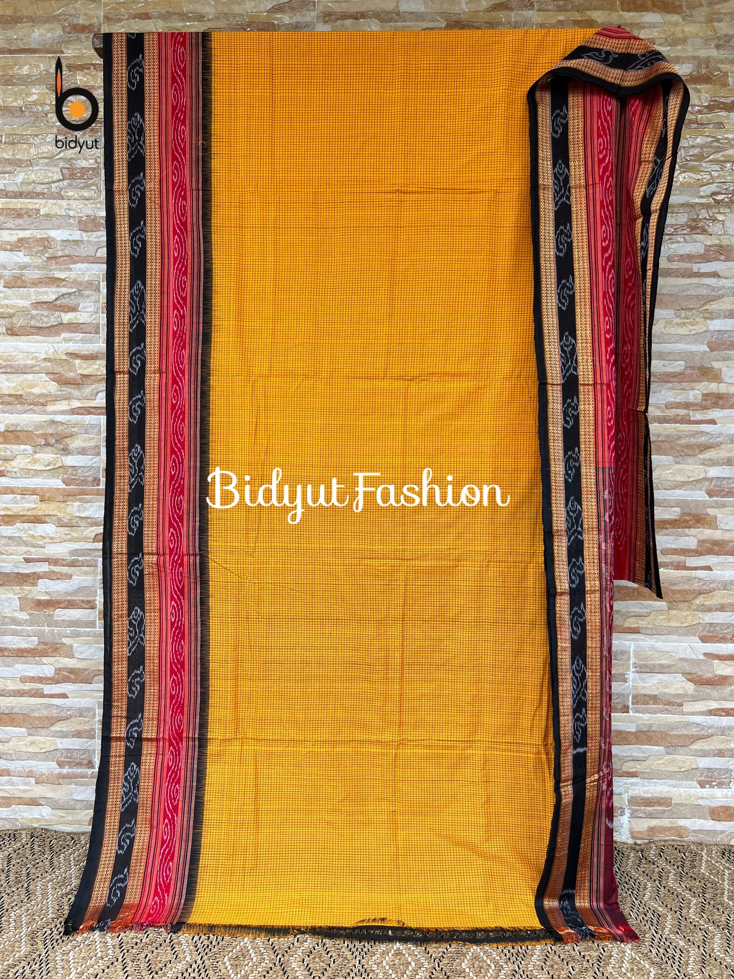 Handlooms of Odisha Sachipar Sambalpuri Ikat Cotton Sarees Yellow color