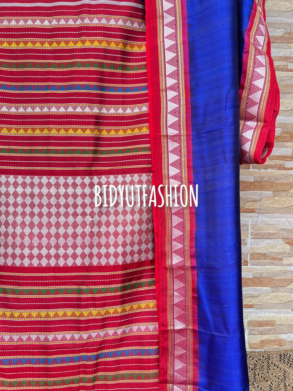 Odisha handloom| Dongria design| Nuapatna Extra weft Silk Saree Blue color