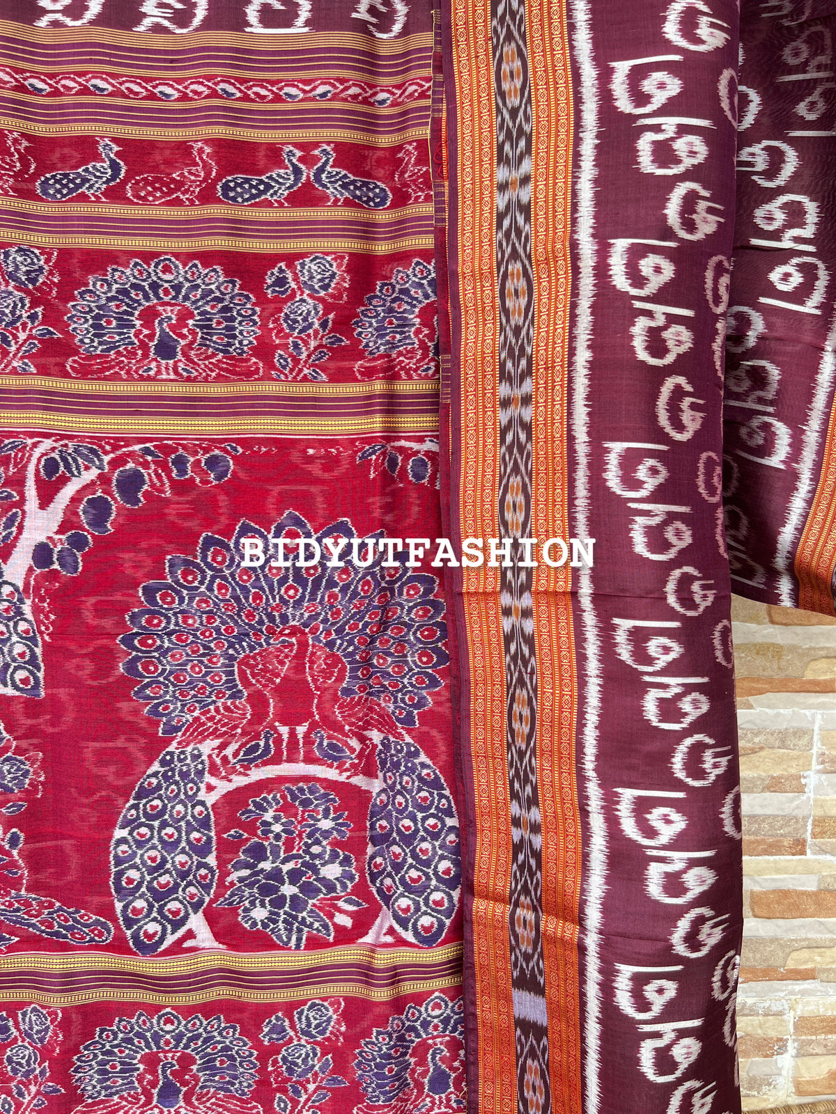 Odia Varnamala Nuapatna Ikat Silk Saree | Odia Alphabet Motif Purple Color