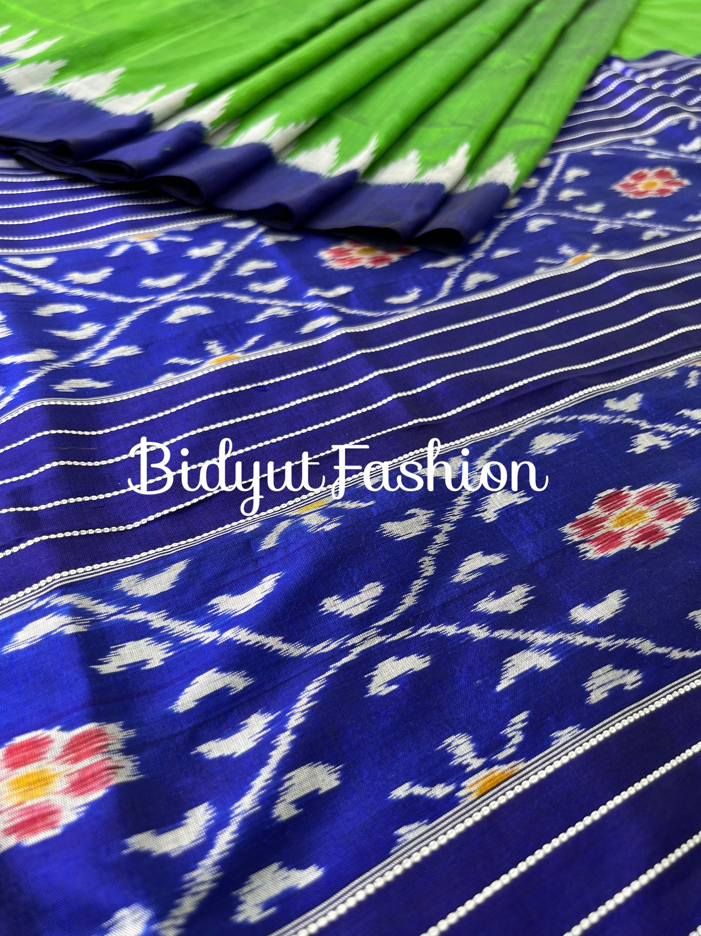 Handlooms of Odisha Nuapatna Ikat Silk Saree Green Color