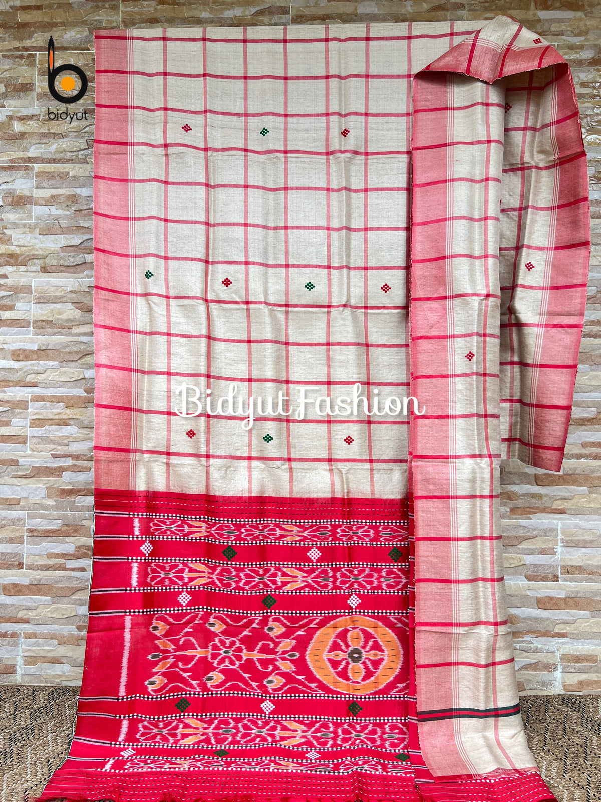Handlooms of Odisha Santhal Tribal Tussar Silk Sarees Beige Color